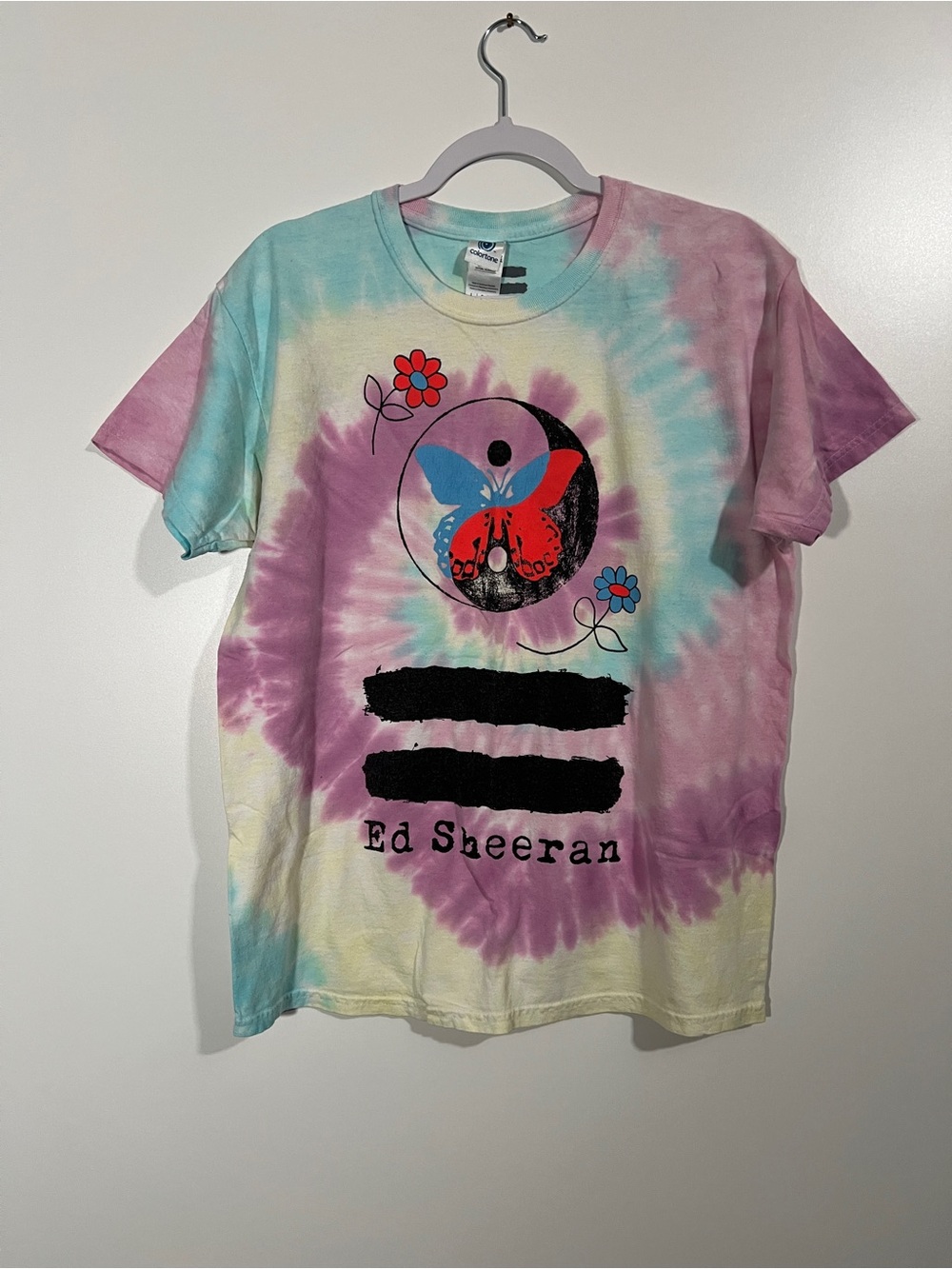 Ed Sheeran “=“ Tour Merch Spiral Tie Dye Size Large 100% Cotton Pastel